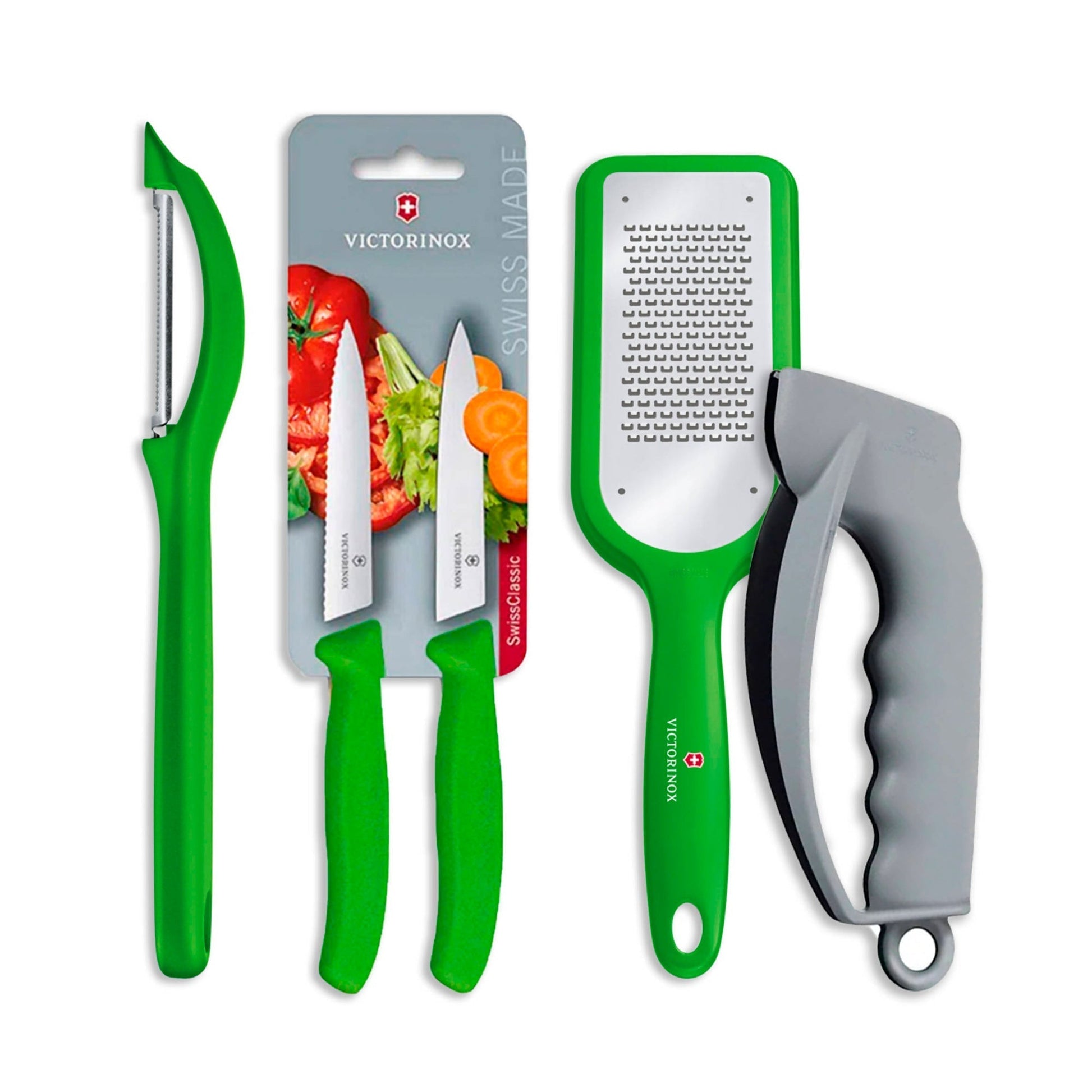 Set Cuchillos + Pelador + Afilador + Rallador2#Verde