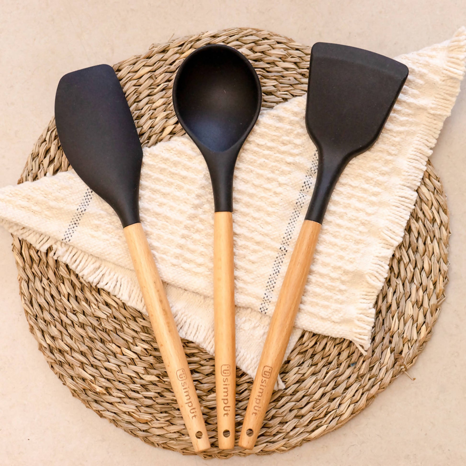 Set 12 Utensilios De Cocina Silicona8#Negro