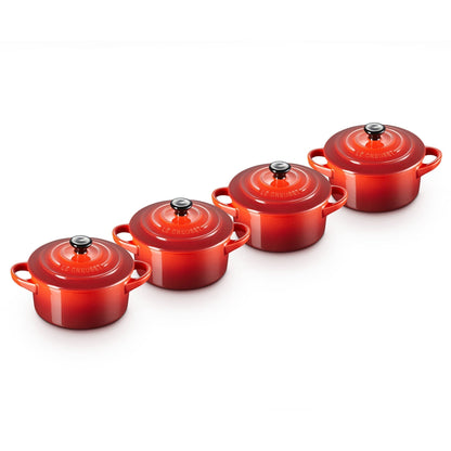 Set 4 Mini Cocotte 10 cm3#Rojo