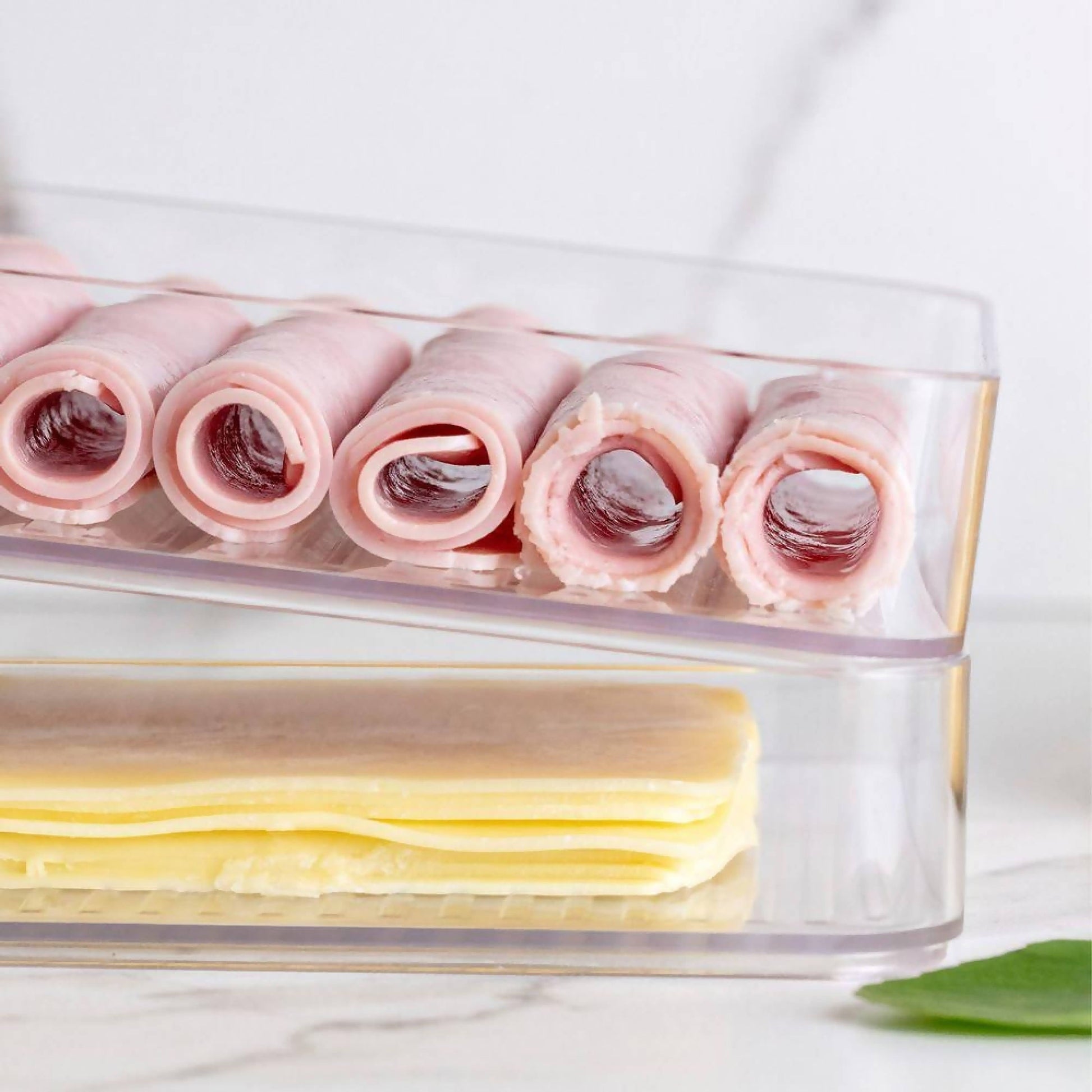 Contenedor Jamón/Queso Doble Clear Transparente3#Sin color