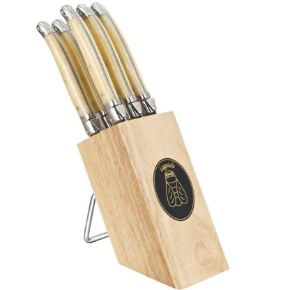 Set 6 Cuchillos Carne en Bloque2#Beige