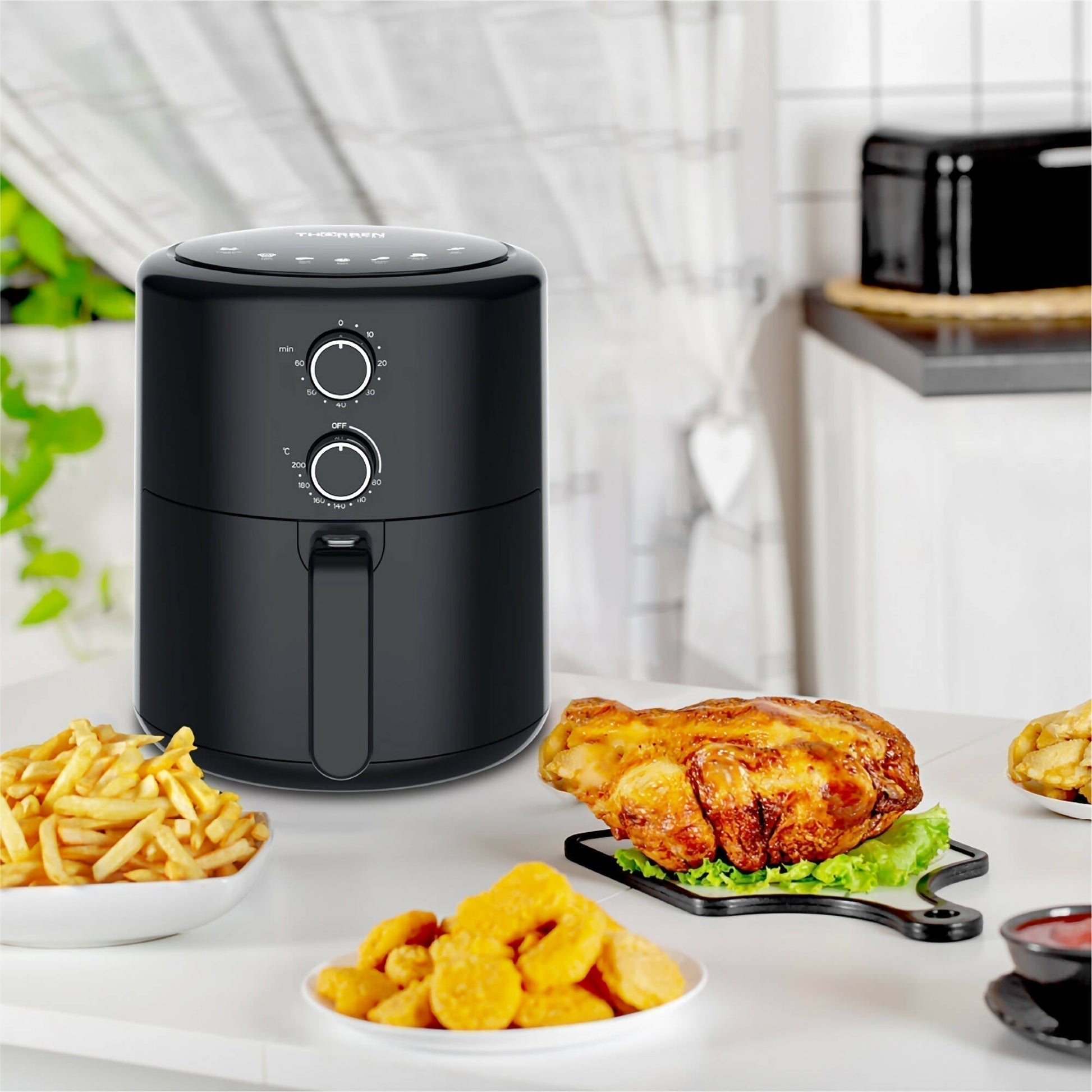 Freidora de Aire Manual Thor Cyclonic Air Heat 4 Lts1#Negro