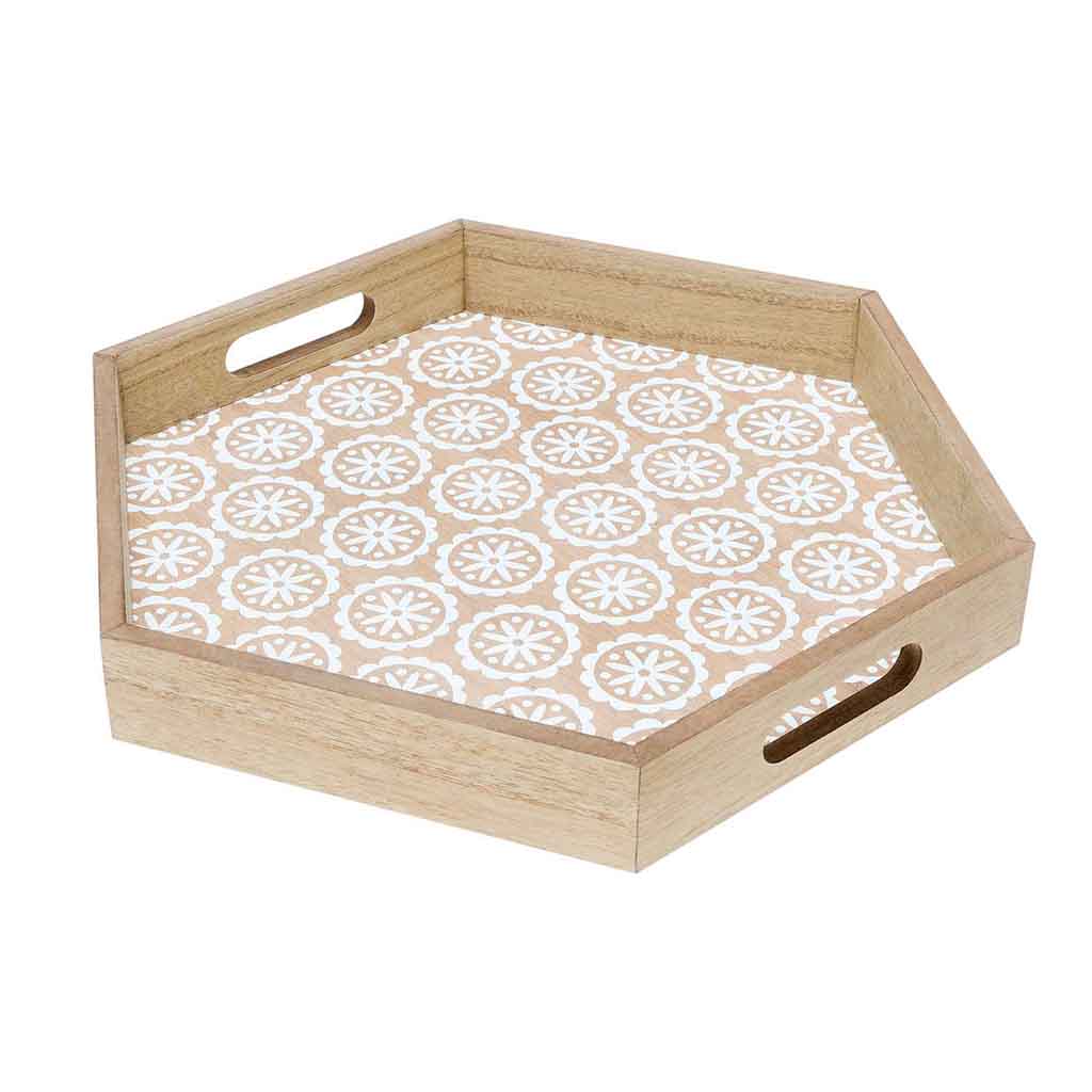 Bandeja Agra Hexagonal Natural1#Blanco