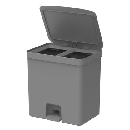 Basurero de Reciclaje Doble Compartimiento Trium 20 Lts2#Gris