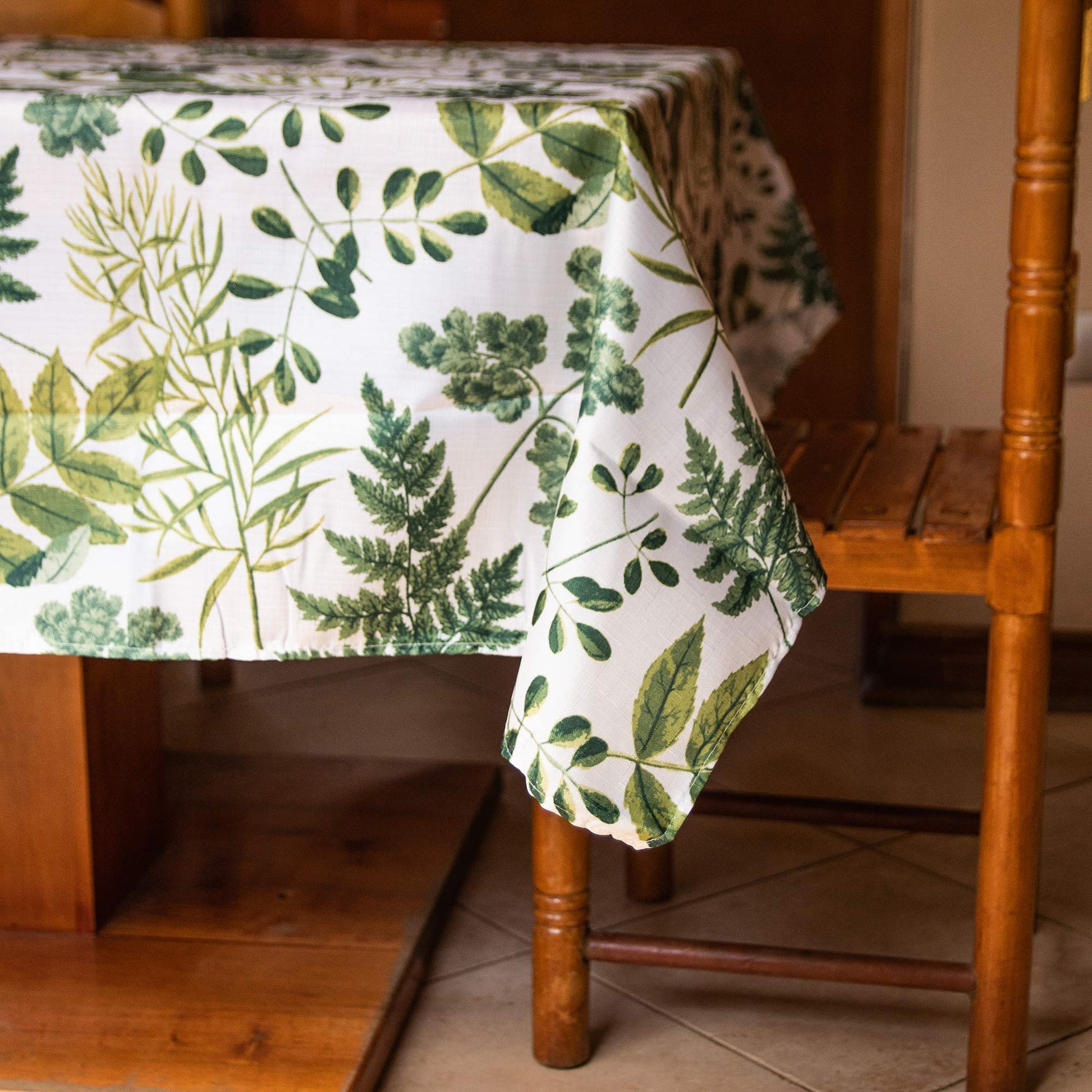 Set 2 Mantel Antimanchas Botánico y Eucalipto2#Blanco