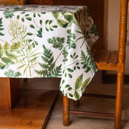 Set 2 Mantel Antimanchas Botánico y Eucalipto2#Blanco