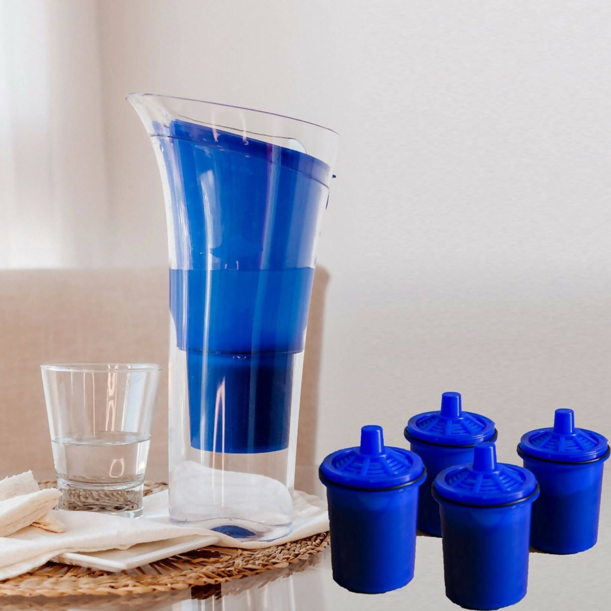 Jarra Purificadora de Agua SENSE + 4 Filtros de Repuesto4#Azul