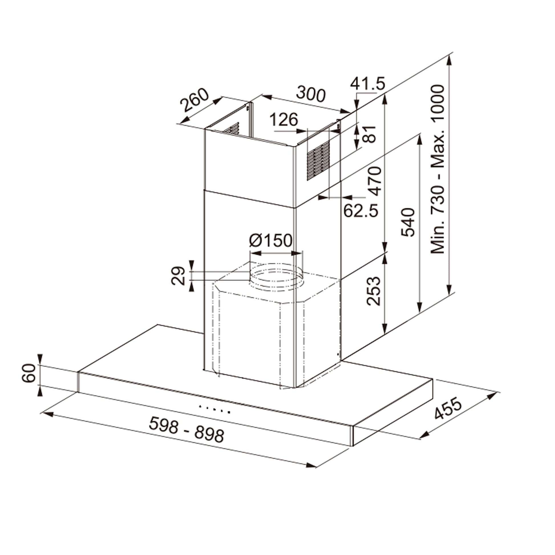 Campana Pared FCR 925 TC BK XS2#Acero