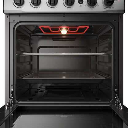 Cocina A Gas 4 Platos Inox Con Triple Llama y Grill M 795 T5#Acero