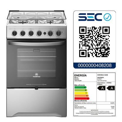 Cocina A Gas 4 Platos Inox Con Triple Llama y Grill M 795 T8#undefined