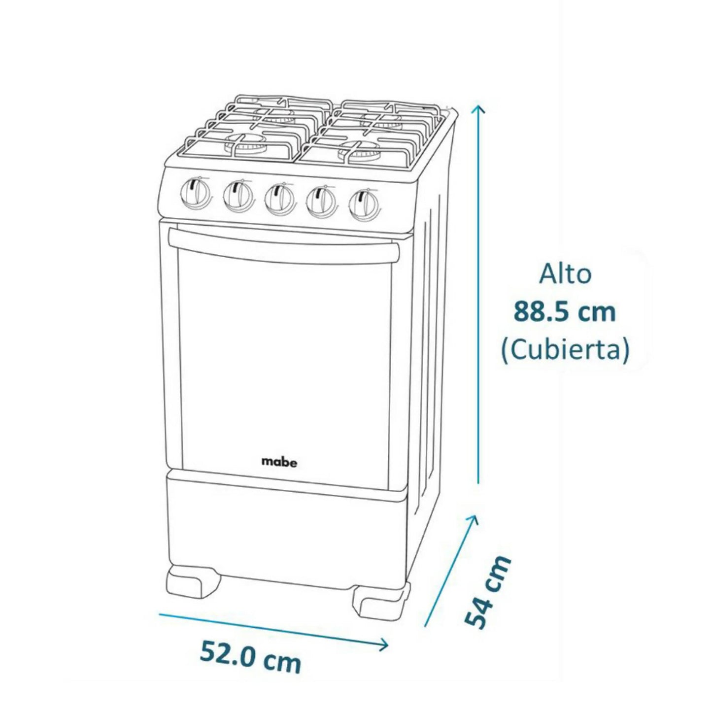 Cocina de Piso a Gas 52 cm CMC20ABX-66#Blanco