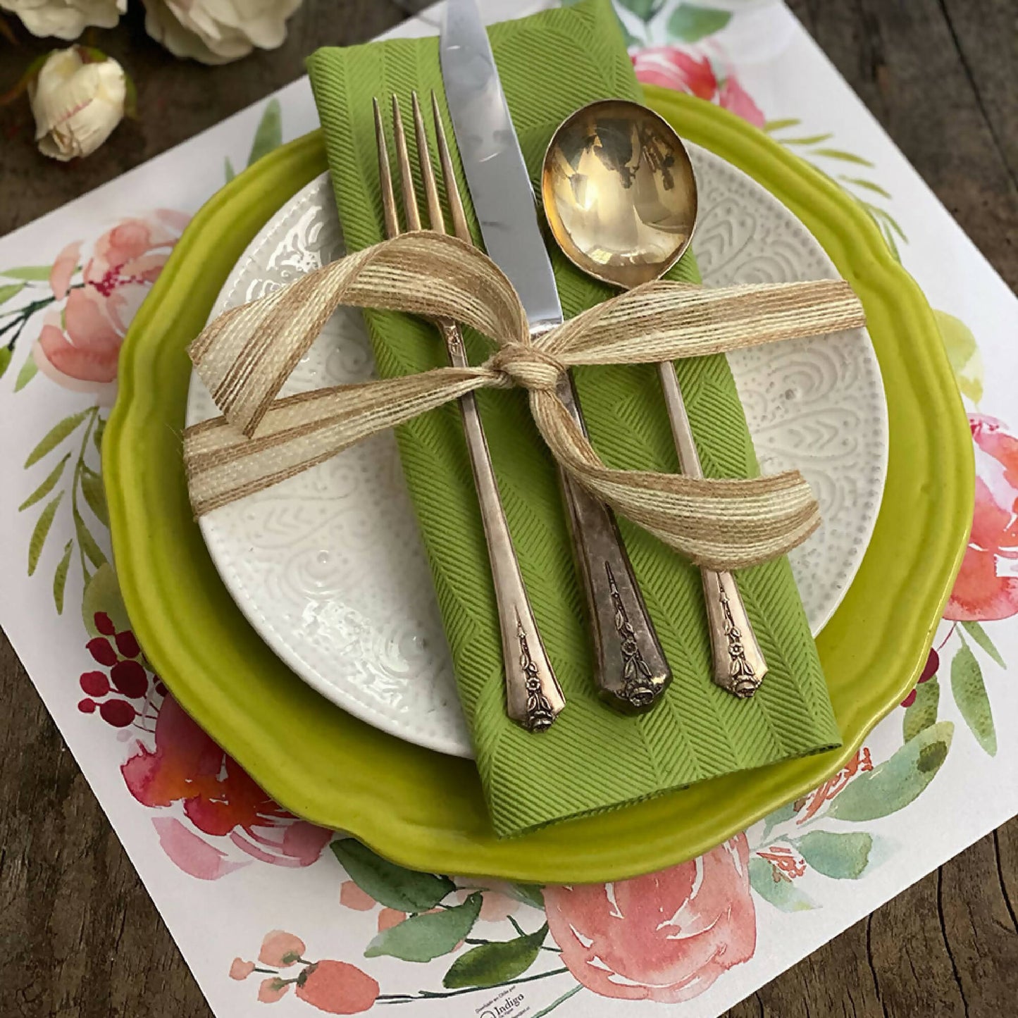 Plato Base Rosas Acuarela2#Multicolor