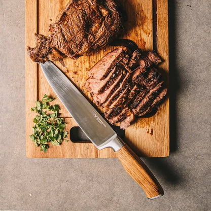 Cuchillo Acero Inoxidable Con Mango Madera Acacia1#Gris