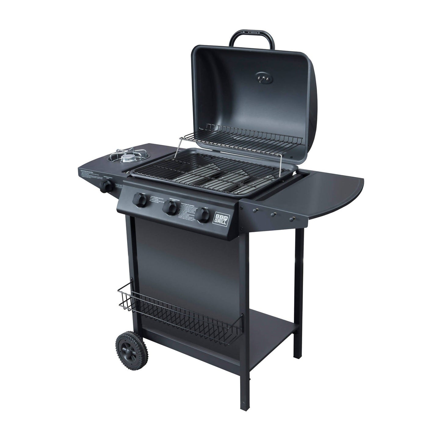 Parrilla Boston 3 Quemadores + Quemador Lateral BBQ302GCQL3#Negro