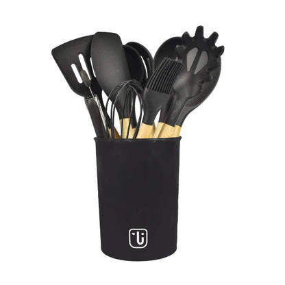 Set 12 Utensilios De Cocina Silicona9#Negro