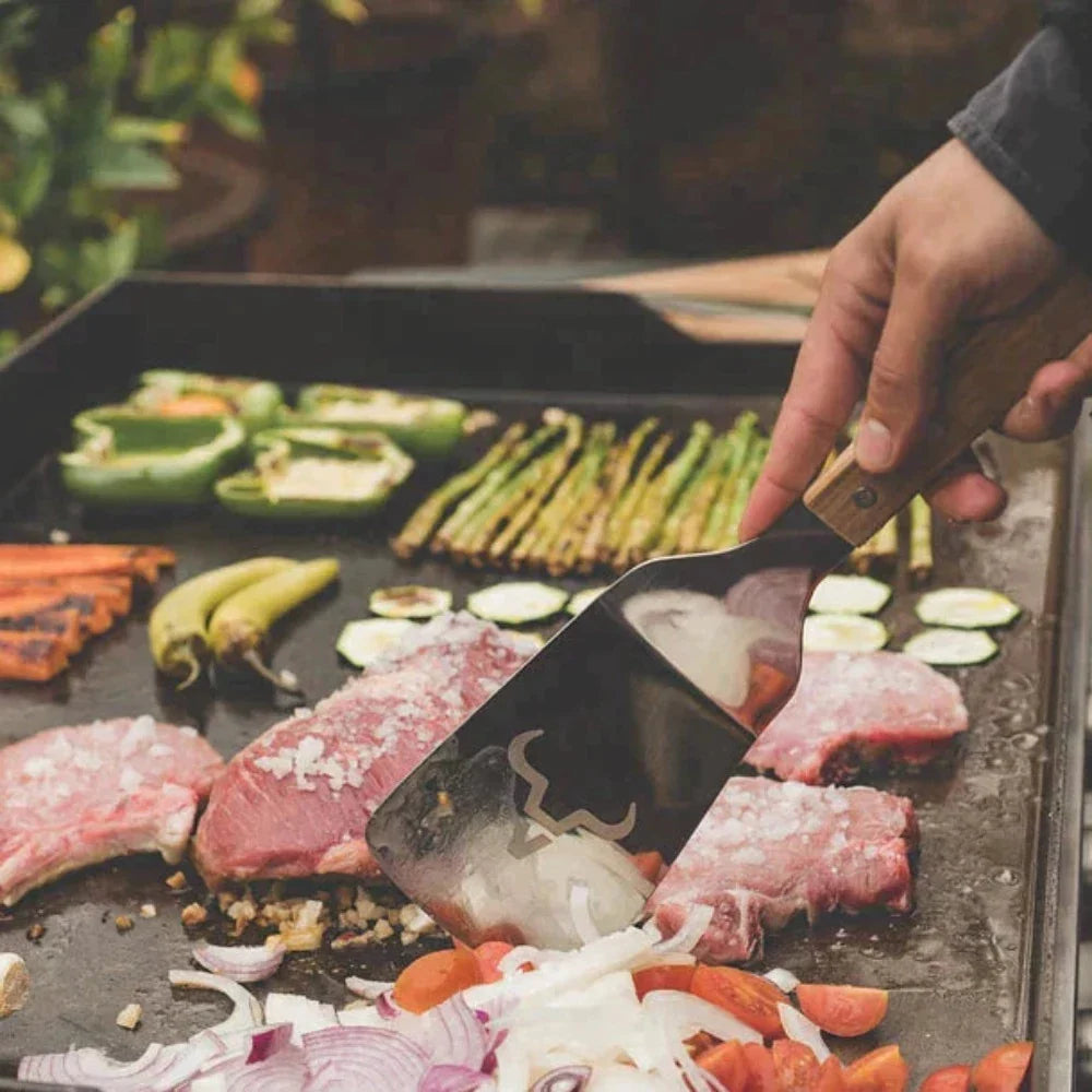 Espátula De Cocina Acero Inoxidable Mango Madera1#Sin color