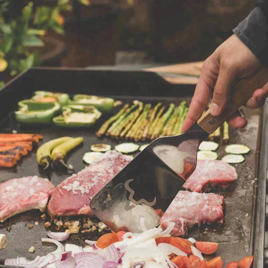 Espátula De Cocina Acero Inoxidable Mango Madera1#Sin color