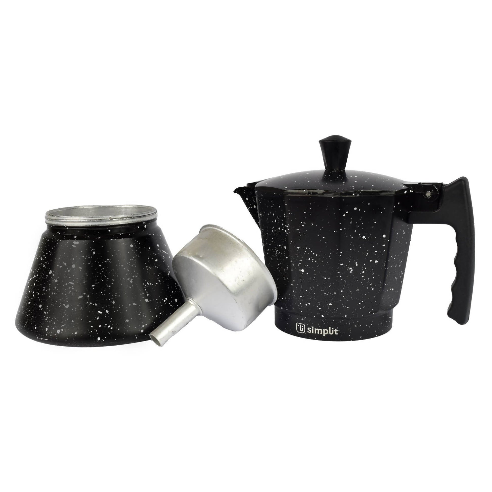 Cafetera Italiana Granito 4 Tazas5#Negro