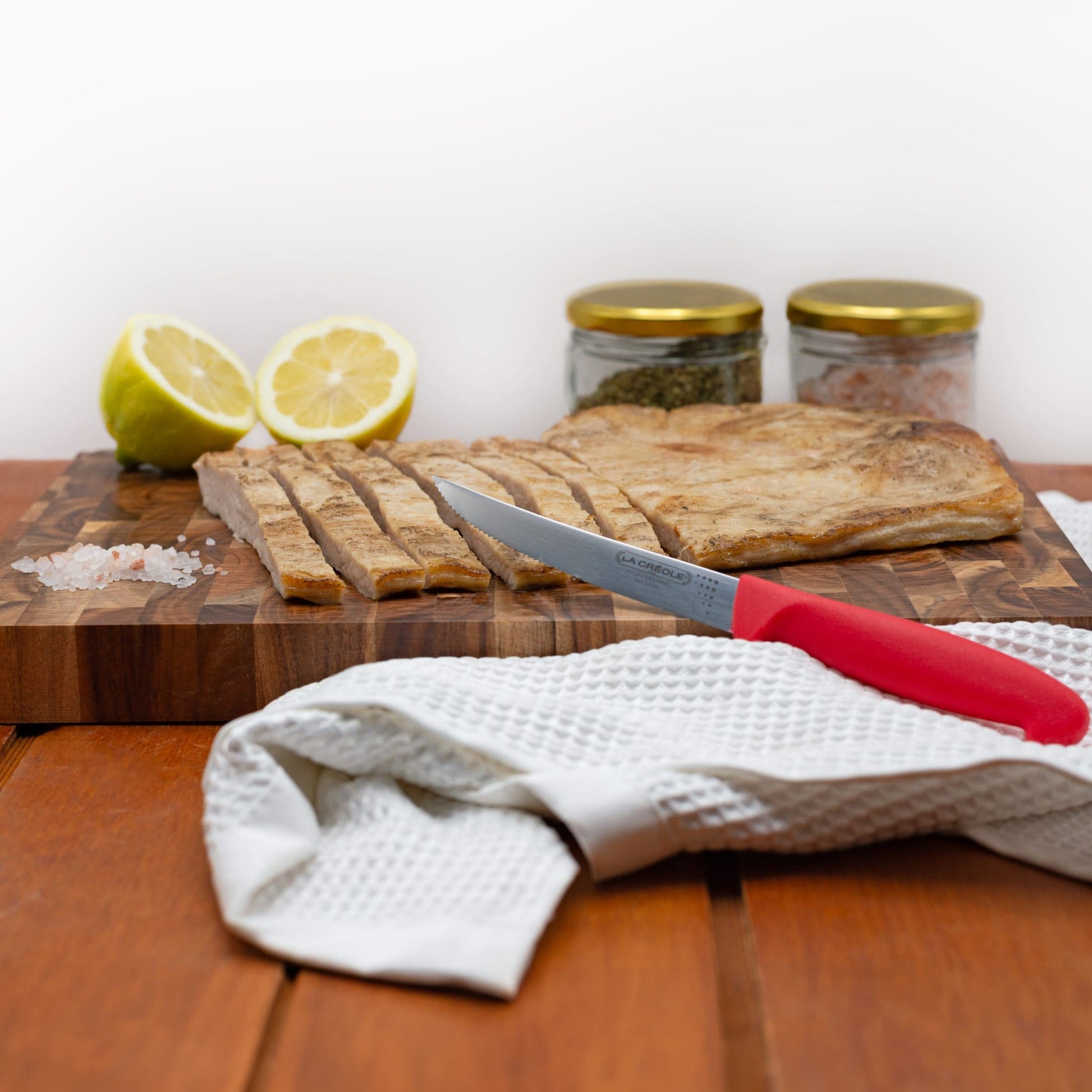 Juego de Cuchillos Para Asado + Tabla Para Picar3#Rojo