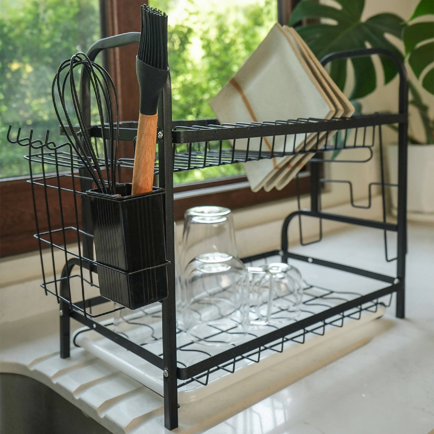 Secaplatos Escurridor 2 Niveles 17 Platos2#Negro