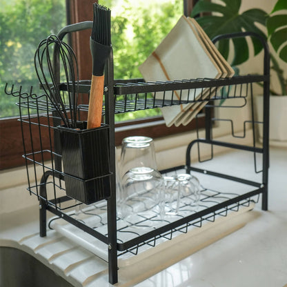 Secaplatos Escurridor 2 Niveles 17 Platos2#Negro