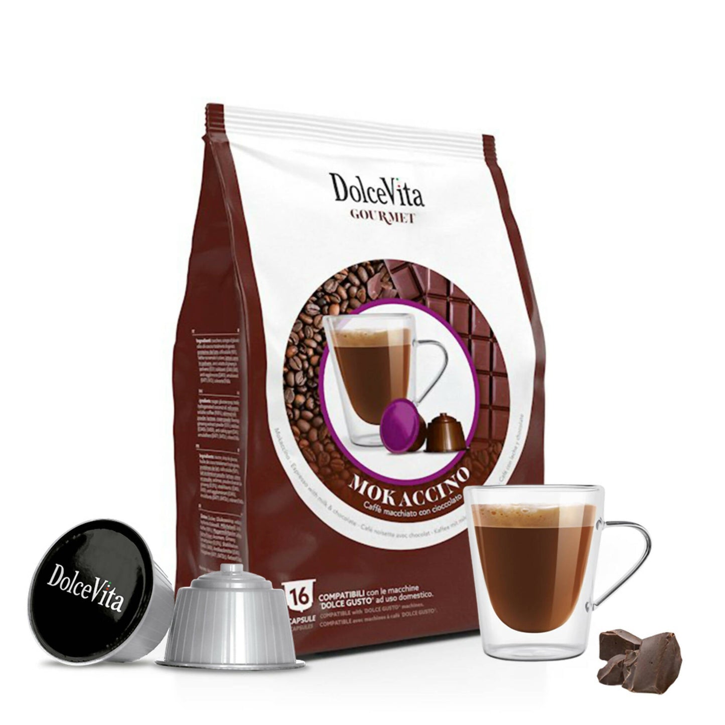 Cápsulas Compatibles Dolce Gusto Mokaccino 16 Uds1#Sin Color