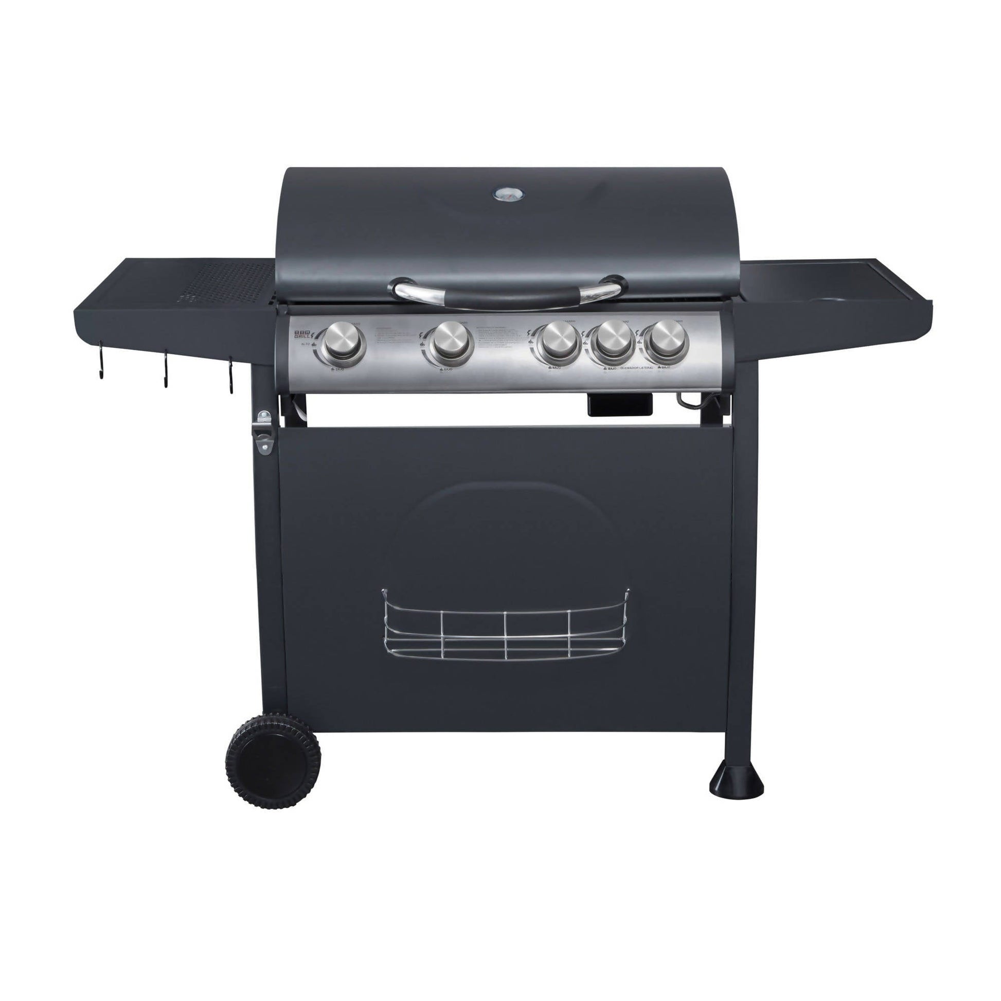 Parrilla Indiana 4 Quemadores + Quemador Lateral BBQ402GCQL3#Negro