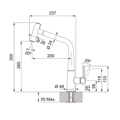 Grifería ICON DOCCIA BLACK MATT8#Negro