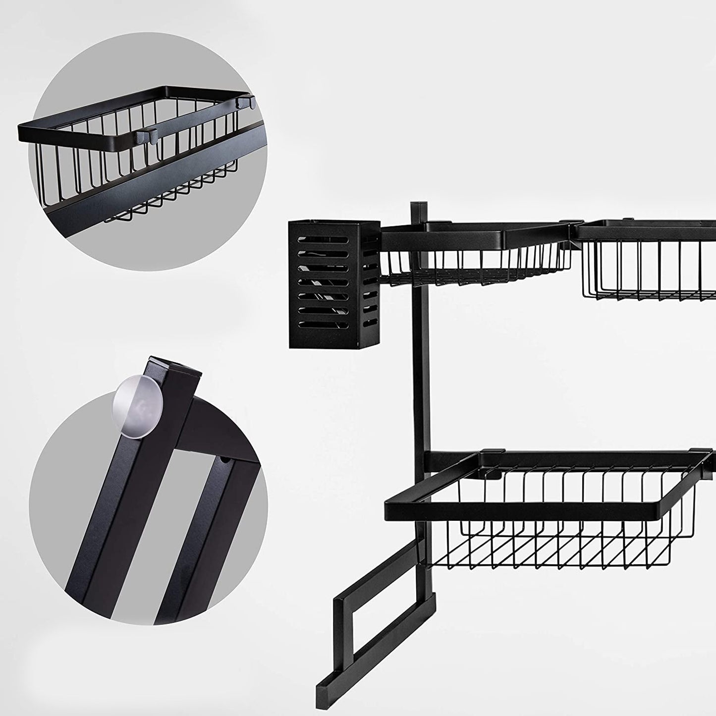 Rack Escurridor Estante Secador Organizador de Platos Vajilla3#Negro