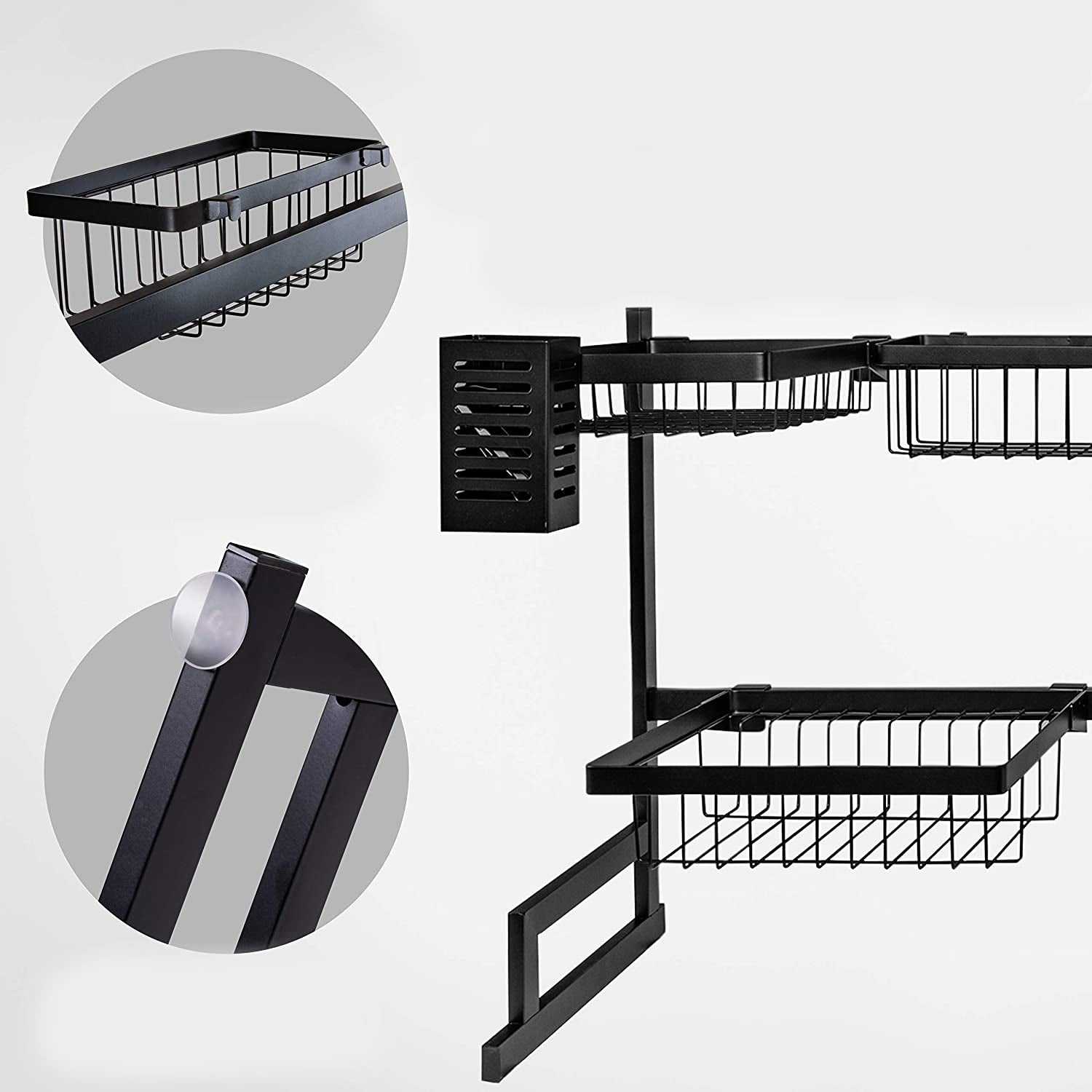 Rack Escurridor Estante Secador Organizador de Platos Vajilla3#Negro