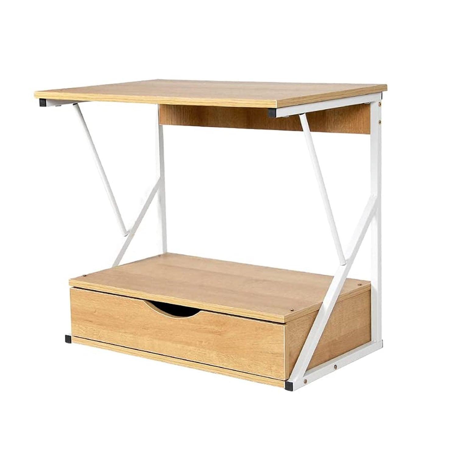 Rack Soporte Microonda Con Cajón Madera3#Café