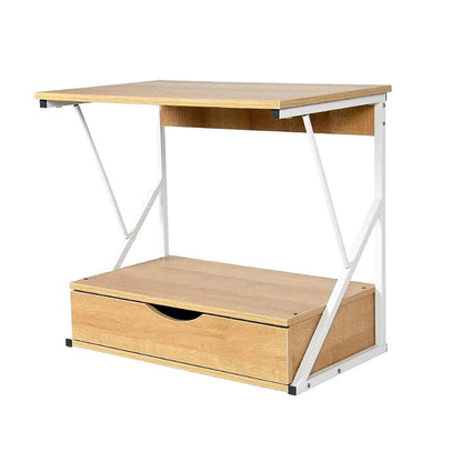 Rack Soporte Microonda Con Cajón Madera3#Café
