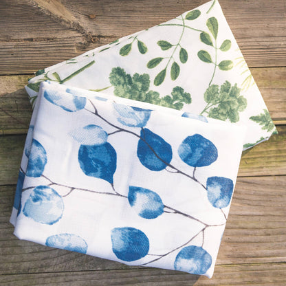 Set 2 Mantel Antimanchas Botánico y Eucalipto1#Blanco