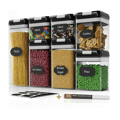 Set de 7 Contenedores Herméticos Plástico8#Negro