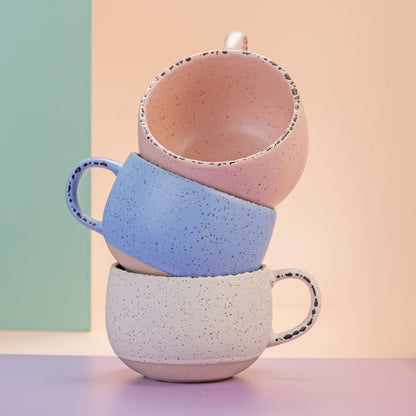 Pack 3 Tazas Cerámica Ovaladas 350 ml1#Multicolor