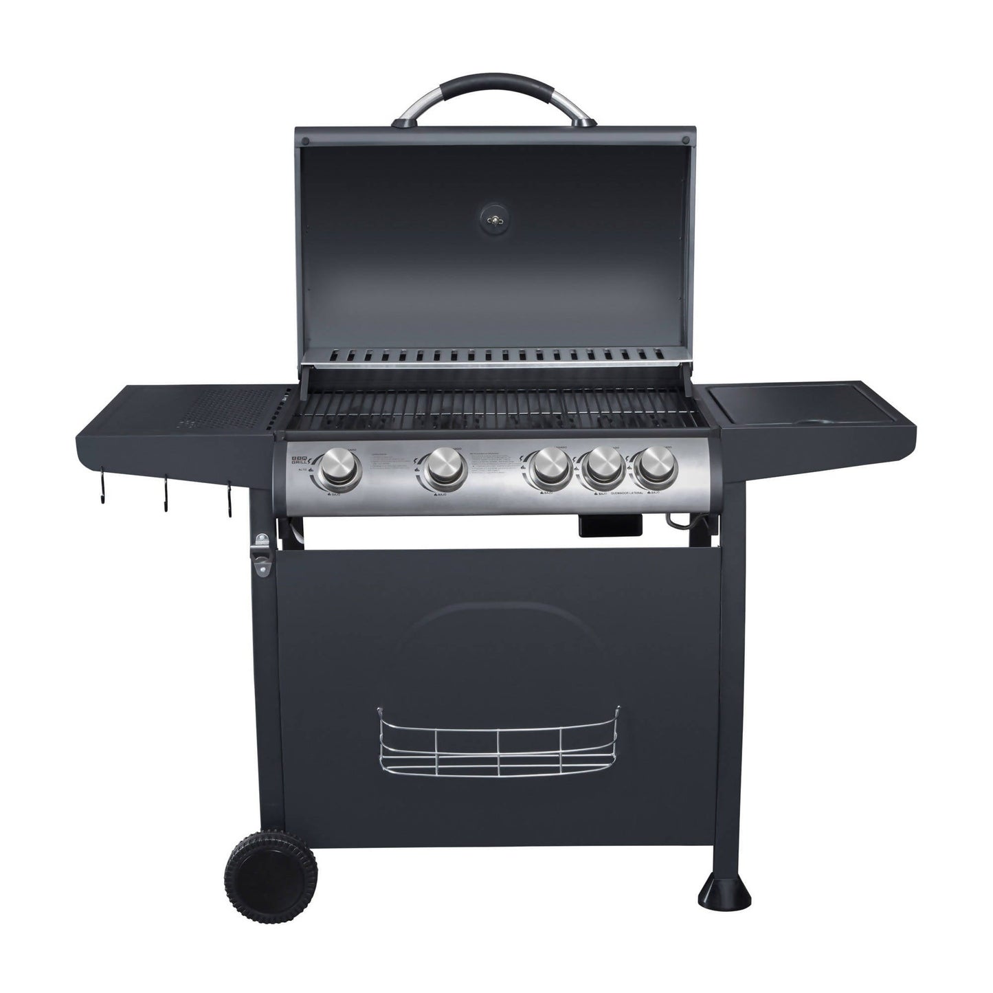 Parrilla Indiana 4 Quemadores + Quemador Lateral BBQ402GCQL1#Negro