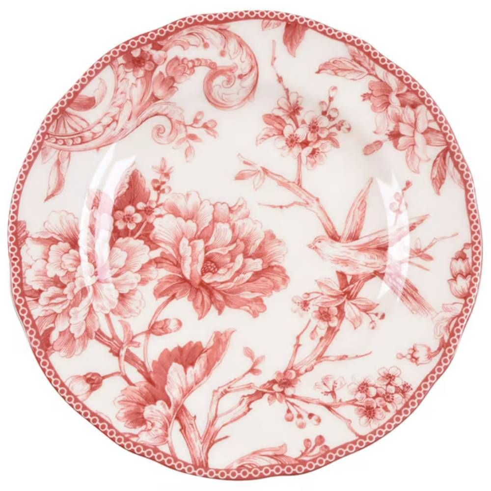 Juego Vajilla 24 Piezas Porcelana Adelaide3#Rojo