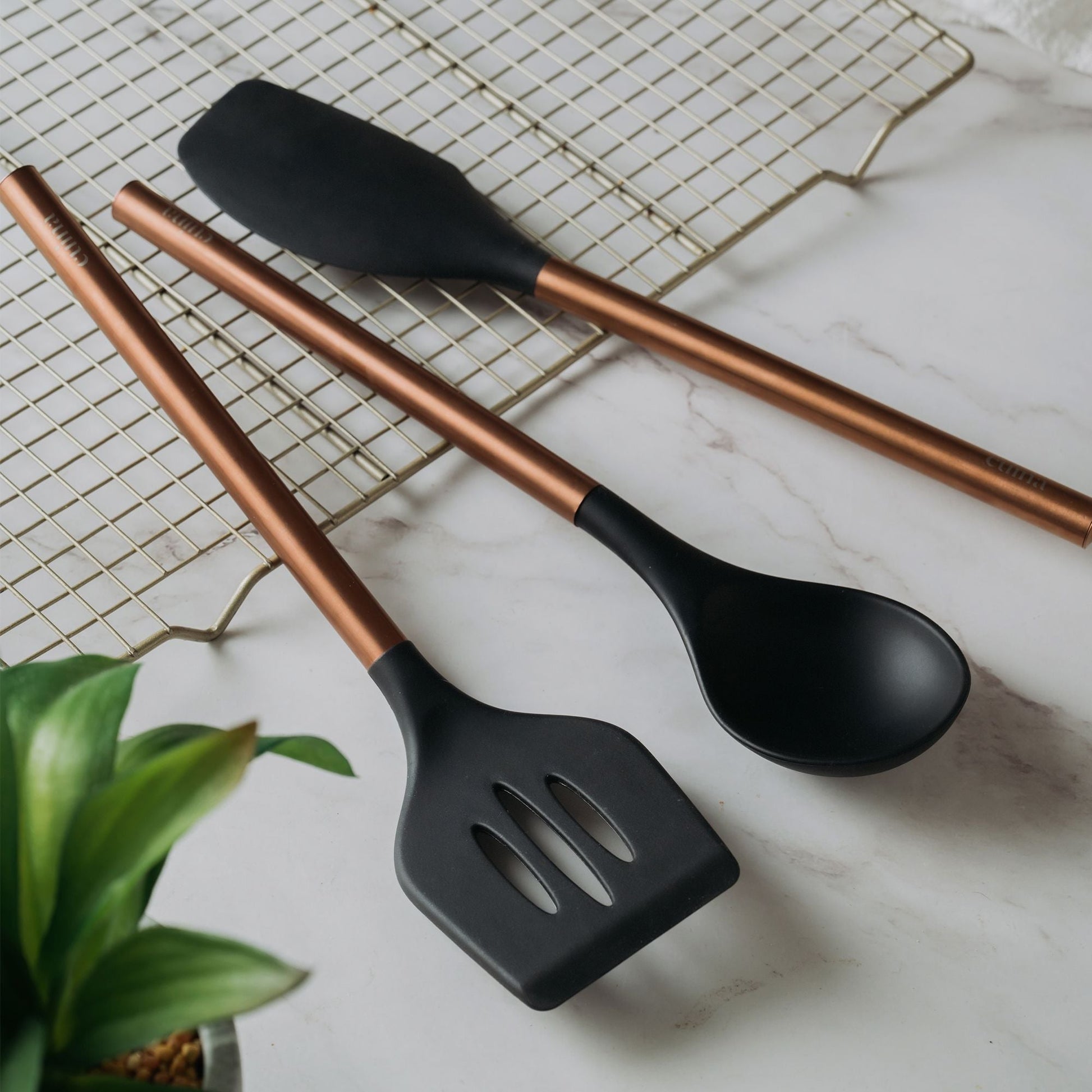 Juego De 3 Utensilios Línea Copper Black1#Negro