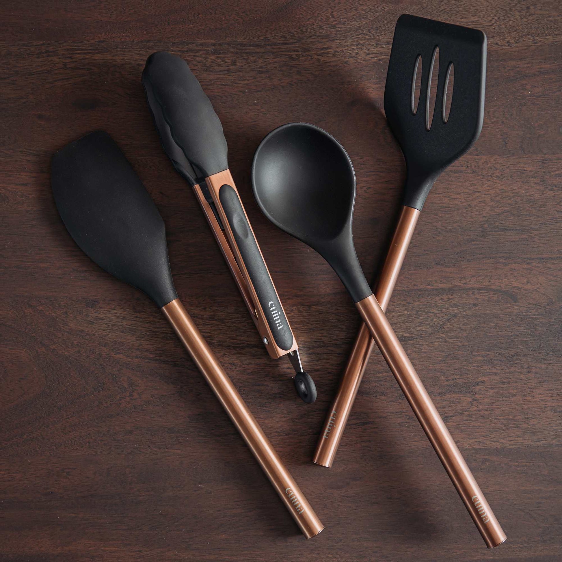 Juego De 4 Utensilios Línea Copper Black1#Negro