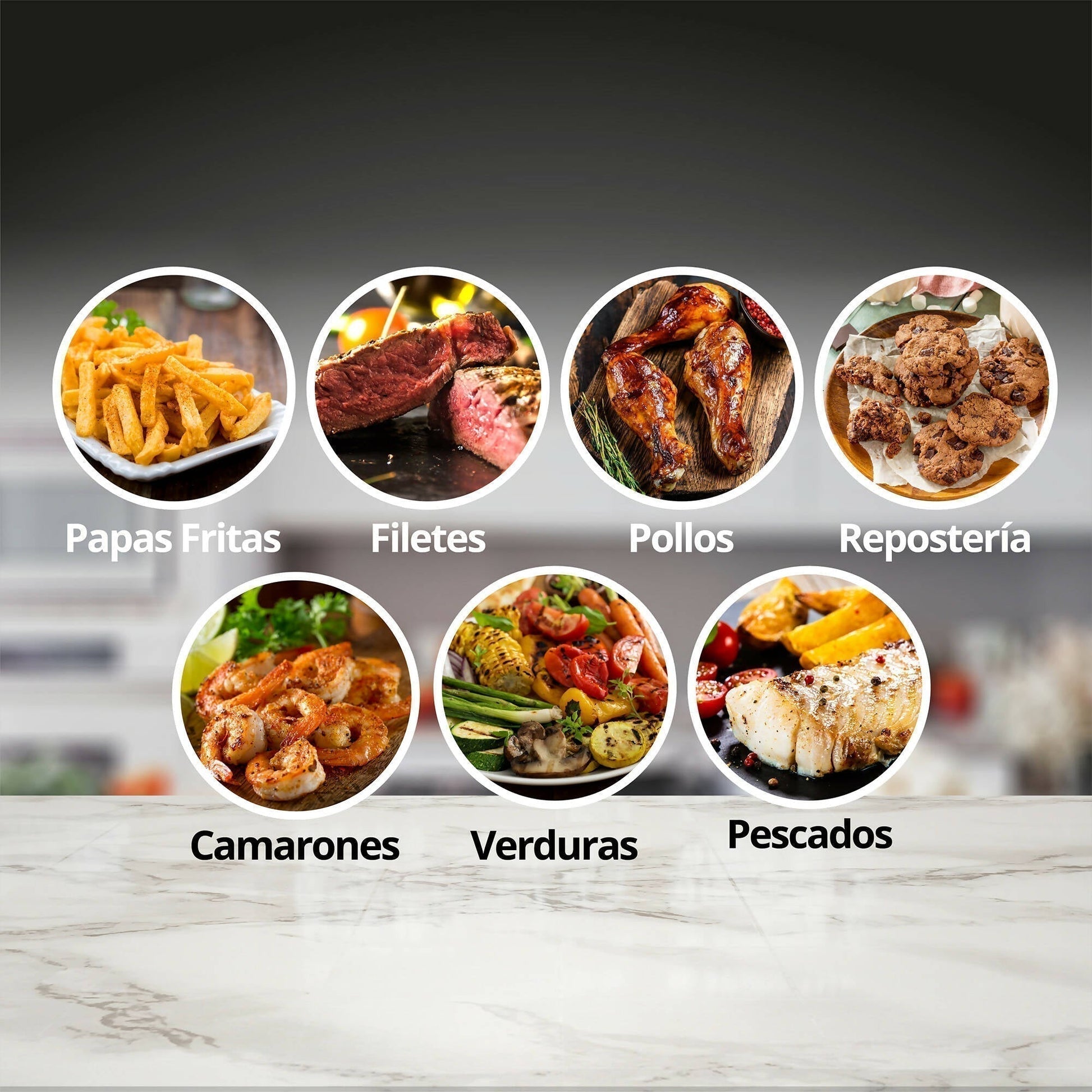 Freidora de Aire Digital Thor Round Heat 4 Lts4#Negro