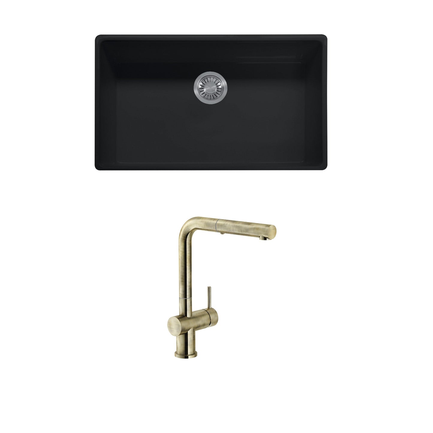 Kit 3 Grifería + Lavaplatos1#Negro