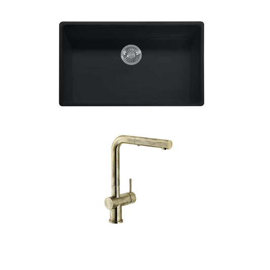 Kit 3 Grifería + Lavaplatos1#Negro