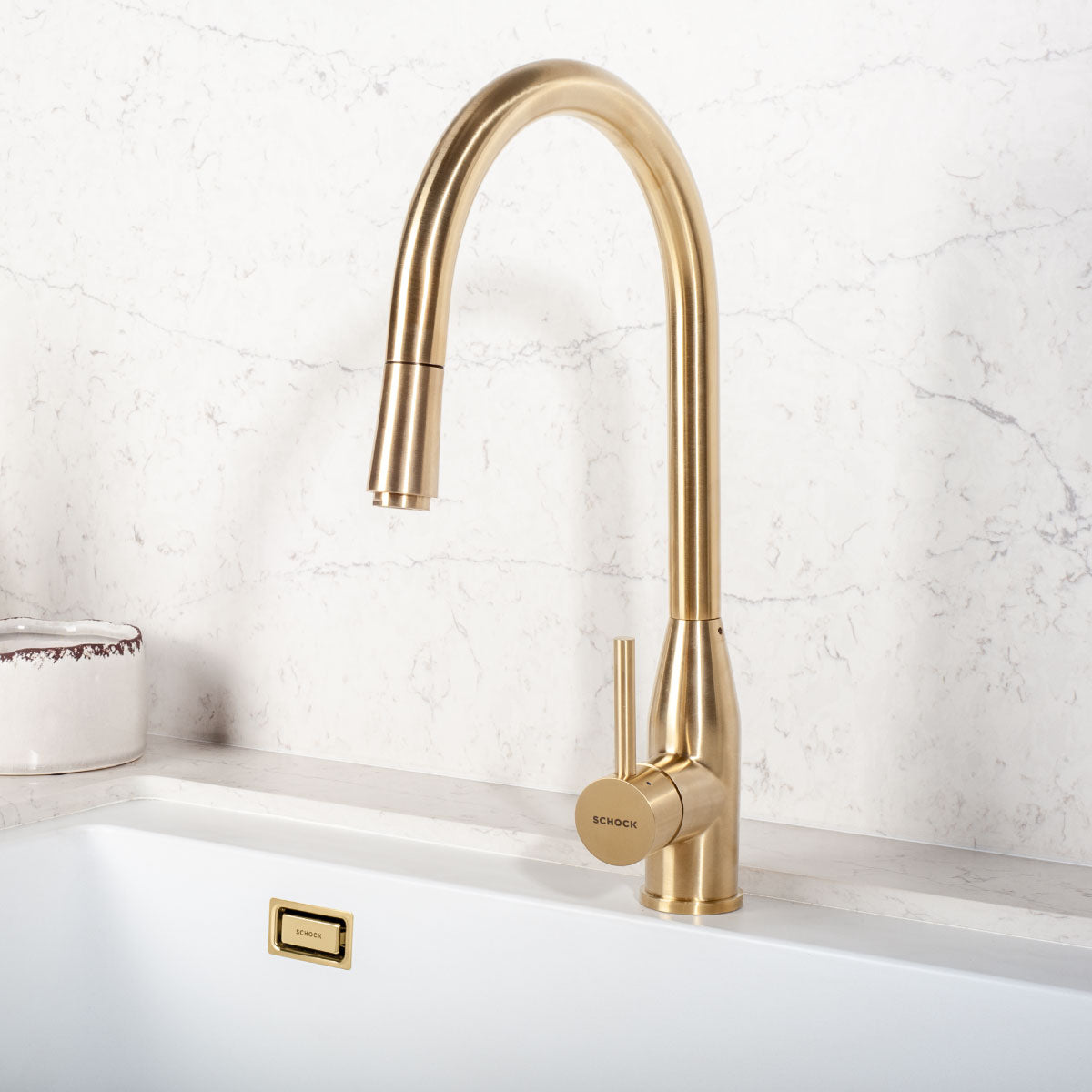 Kit Grifería Kavus Gold + Accesorios Dorados Lavaplatos Simple1#Dorado