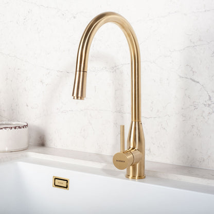 Kit Grifería Kavus Gold + Accesorios Dorados Lavaplatos Simple1#Dorado