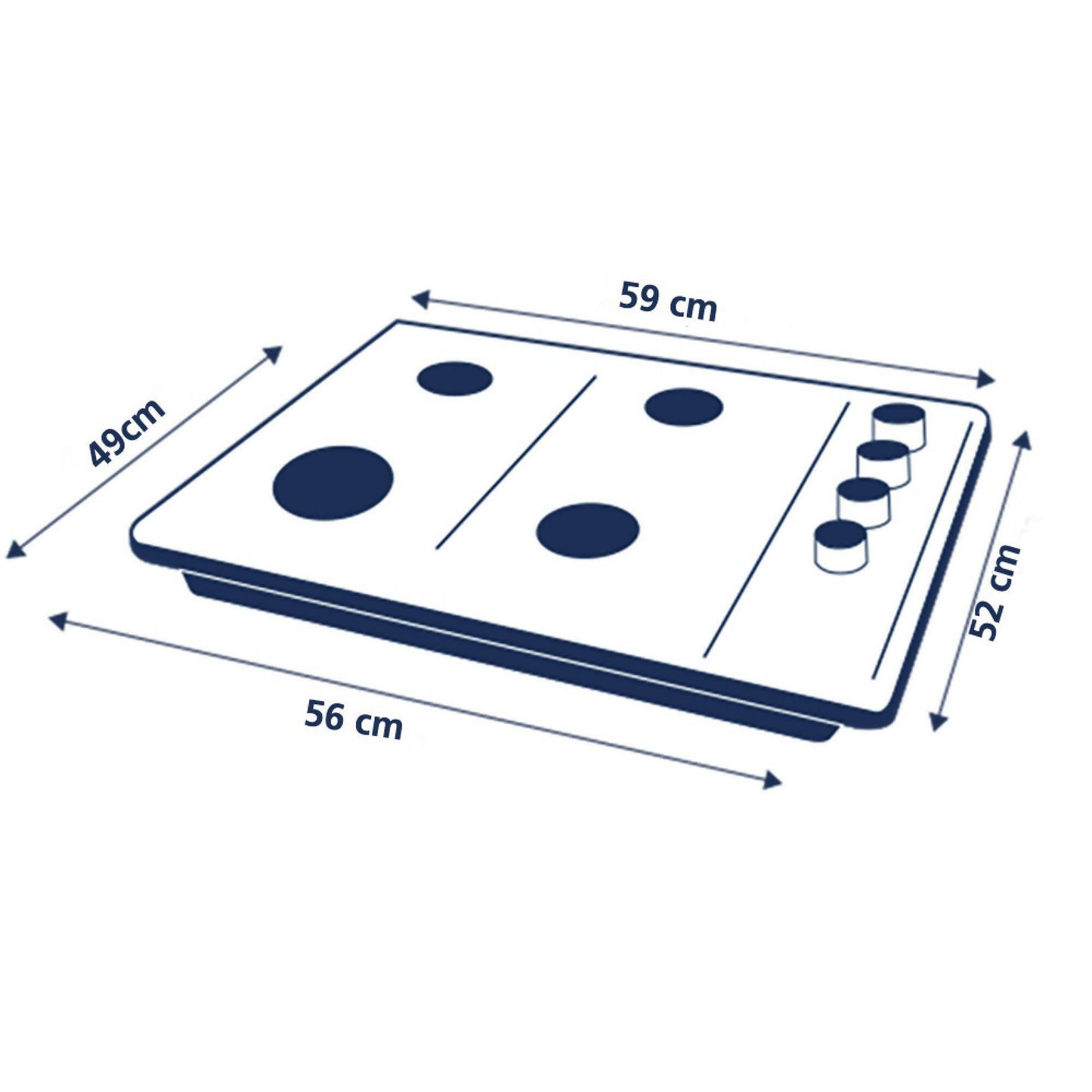 Kit Empotre Encimera Vidrio + Campana 60 cm7#Negro