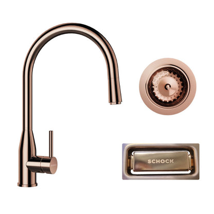 Kit Grifería Kavus Cobre + Accesorios Cobre Lavaplatos Simple2#Cobre