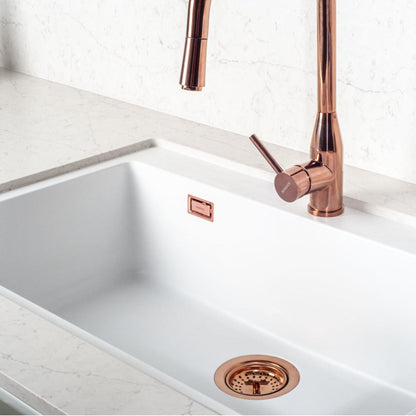 Kit Grifería Kavus Cobre + Accesorios Cobre Lavaplatos Simple1#Cobre