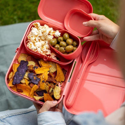 Lonchera Pascal Ready + Cubiertos2#Rosado