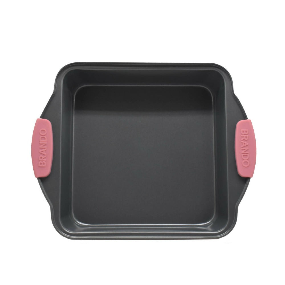 Molde Fuente Cuadrado Para Horno Antiadherente Rosa2#Rosado