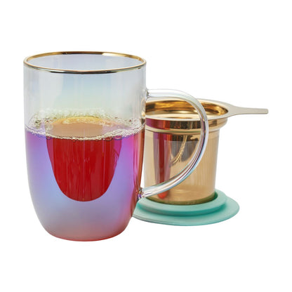 Mug Bhoro iridescent Menta con Infusor 470 ml1#Sin Color